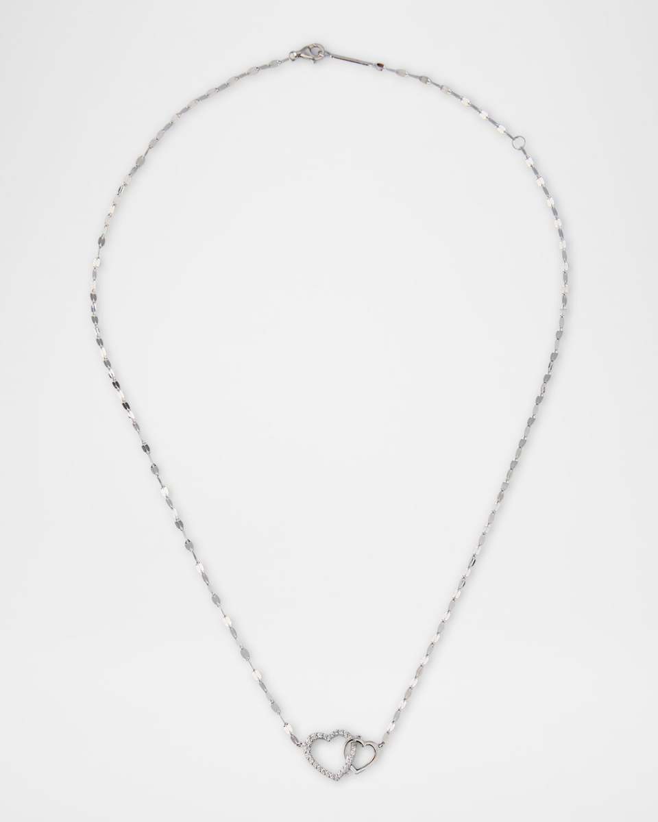 Interlocking Diamond Heart Pendant Necklace